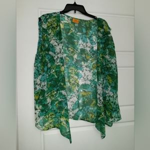 Ruby rd green sleeveless sheer blouse plus size 16